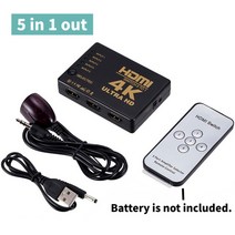 스플리터 HDMI 스위치 4K 스위처 Xbox PS4 DVD HDTV PC용 5 in 1 out HD 1080P 비디오 케이블 분배기 5x1 1x4 1x2 허브 어댑터 컨버터, [01] 5 in 1 out