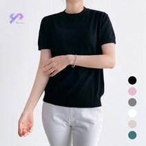 와이제이 소프트 라운드넥 반팔니트 니트티셔츠 YJK258