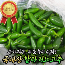 [농가직송]맛있고 매콤한 할라피뇨고추 1kg 퍼팩트고추 퍼펙트아삭이 할라피툐생고추 고추장아찌 생할라피뇨고추 고추장아찌 고추피클 할라피뇨 아삭이고추 국산 국내산, 1개