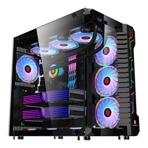 파노라마 데스크 탑 본체 프레임 컴퓨터 수냉식 게임, 상세이페이지 참고, 핑크