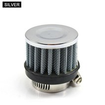 R-EP 범용 자동차 공기 필터 12mm 25mm 오토바이 차가운 공기 흡입구 높은 흐름 크랭크 케이스 벤트 커버, 25MM-SILVER