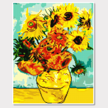 모모픽스페인팅 모모픽스보석십자수 DI01 고흐 해바라기 40x50cm 캔버스 명화 비즈 인물 정물 풍경