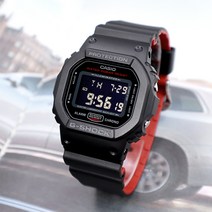 카시오 지샥 지쇼크 방수 블랙 앤 레드 남성 아웃도어 시계 DW-5600HR-1