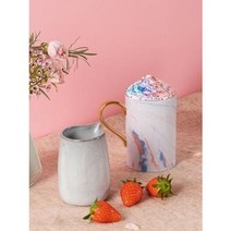 까사무띠 골드 마블 핸들머그 350ml (4color), 크림, 1개