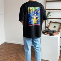 코믹 샴푸 테러 커플 반팔티셔츠 3color