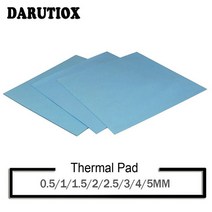 써멀 구리스 Darutiox 열 패드 CPU 방열판 냉각 전도성 실리콘 100x100mm 05mm 1mm 15mm 2mm 3mm 4mm 5mm tichkess, Bule-100x100mm_2.5MM thickness, Bule-100x100mm+2.5MM thickness
