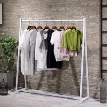 A라인 행거 옷가게용 철재 디자인 고급 가성비 베란다용, 화이트120CM높이160CM