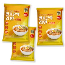 [곤약닷컴] 빼빼곤약 발효곤약라면 매운맛 / 순한맛, (69kcal) 순한맛 3팩, 3개