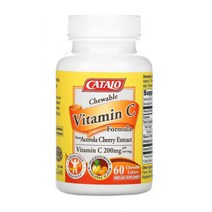 카탈로 내추럴스 비타민C 200mg 츄어블 오렌지파인애플맛 60정 아세로라체리 추출물