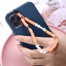 타일본드 신제품 패션 전화 안티-분실 끈 클레이 스타 사랑 편지 느슨한 구슬 모바일 스트랩 체인 여자 DIY, l