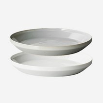 킨토 림 플레이트 - 240mm 도자기 접시 2색상, 화이트