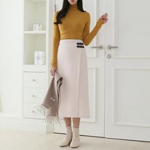 셀러허브(잡화) 여자 크리스마스 A라인 랩치마 버클 롱스커트