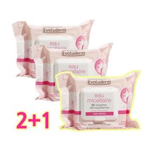 이볼루덤 미셀라워터 클렌징티슈 2+1, 단품, 단품