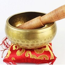 해외 명품 프리미엄 싱잉볼 불교 용품 명상 종 청동 그릇 티베트 노래 그릇 세트 마음, 노란색