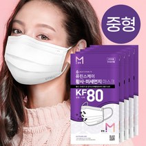 국산 덴탈 마스크 KF80 황사 미세먼지 50매입 학교 퓨린스케이, KF80 11-1M_중형_흰색_50매입_지퍼팩 5봉