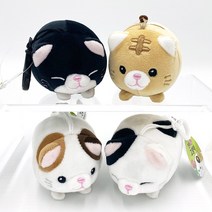 말랑말랑 모찌 만두 고양이인형 가방고리 4종 12cm, 모찌 만두 고양이 12cm, 젖소