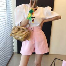 볼륨 퍼프 벌룬 소매 라운드 반팔 티셔츠 (6color)