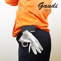 골프필드준비물 벨트형 볼케이스 골프볼파우치 골프공주머니 2구, 블랙