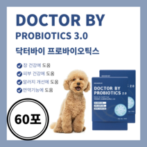 닥터바이 프로바이오틱스 강아지 유산균 600억 장건강 영양제 면역력 구토 설사 황금똥 알러지 알레르기 긁음 반려견 피부, 30포, 2박스