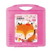 [알파] [모나미] 모니주 크레파스 55색 60본 (분홍), 종류:[8012180]분홍