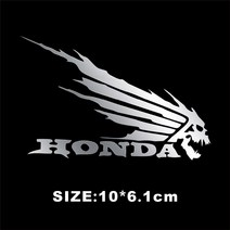혼다 야마하 리플렉티브 튜닝스티커 방수 커스텀 로고 오토바이 바이크, 혼다 왼쪽  해골로고 10x6cm 실버