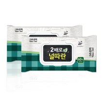 티슈도리 두배로물티슈 도톰한 빅사이즈 물티슈 요양원 병원 사무실, 01. 두배로 널따란 60매 1팩
