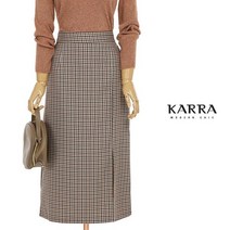 카라 KARRA 체크슬릿뒷밴딩스커트_KB1FSK018A