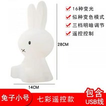 LED 미피조명 토끼램프 수유등 무드등 수면등, 다른, 미니 토끼 28CM(리모컨 컬러풀) 충전식