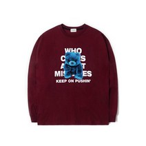 큐티에잇 MH Rough Bear Long S리 ve Burgundy