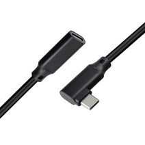 케이블세상 4k hd type-c 연장 케이블 라인 5a pd 100w 직각 굽힘 라인, 알루미늄 블랙, 0.5m