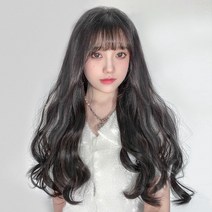뿌이뿌이가발 아이롱 웨이브 10피스 붙임머리 부분가발 똑딱이 여자 긴머리 펌 헤어, 다크브라운, 1개