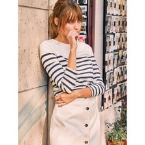 ZESSAM 스트라이프 그래픽 프린트 여성용 뜨개질 티셔츠 O넥 긴팔 버튼 레이디 풀오버 클래식 캐주얼 빈티지 팜므 탑