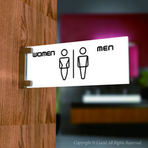 세경케이알 PTRF099 화장실돌출간판 돌출표지판 화장실복도표지판 화장실양면간판 표시판 표찰, 1개, 250X100mm