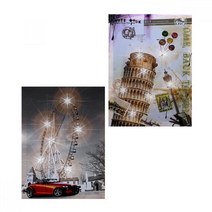 위withh_LED 캔버스 인테리어 액자 30x40 17종 택1 소품 벽걸이 일반 다용도♥withy, ♥withy15 피사의사탑흑백