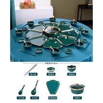 구절판그릇 생일상차림메뉴 주말요리 손님초대요리 홈파티케이터링 집들이 58, 80cm 짙은 녹색 34조각 큰 접시(뚜껑이 있는