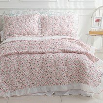 화려한 여름 간절기 에어로뱀부 스노우리플 잔꽃무늬 차렵이불 레이스 프릴 싱글 퀸