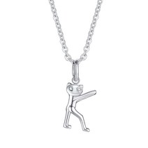 Cute Cat Necklaces for Women Girls Gift Jewelry Silver Color Stainless Steel [C00072938]