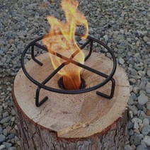 원형받침대 일회용석쇠 포함 통나무장작 미포함