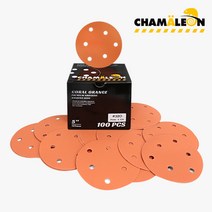 카멜레온 5인치 6홀 특수 세라믹 라텍스연마지 100매입 1곽 3M큐비트론 동급 사포 샌딩, #600