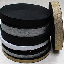 고무밴드 고무줄 허리고무줄 바지고무밴드-대용량 롤 뭉치, 펄밴드-검정+금색25mm(1롤)