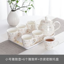 찻주전자 세트 가정용 세라믹 차 세트 차 컵 세트 간단한 중국 차 만들기 조합 세라믹 컵 거실 차 컵 세트, 1. 8개, 2. 작고 우아한 냄비 + 6개의 작고 우아한 컵 +