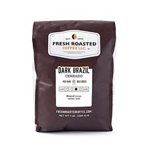 Fresh Roasted Coffee Dark Brazil Cerrado 5 lb (80 oz) Med-Dark Roast Whole Bean Kosher, 1