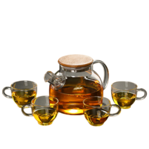 MONTHERIA 몬테리아 다기세트 내열유리 티포트 찻잔세트 선물용다기 도자기 찻잔 세트1000ML, 1000ML주전자+4잔