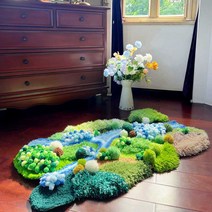 포인트 러그 비정형 디자인 사계절 패턴 매트 터프팅, 130x70cm A타입