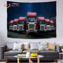 3D 인쇄 스웨덴 트럭 제작 스카니아 태피스트리 그린 컬렉션 식탁보 비치 타월 실내 벽화 장식, 180 x 280 cm, 52