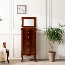 로코 클래식 브라운 틈새 거울 화장대서랍장 엔틱 DIY