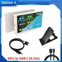 보조 포터블 휴대용 노트북 듀얼 서브 미니 cctv 터치 태블릿 피벗 모니터 5 인치 IPS c타입 화면 컴퓨터 CPU GPU RAM HDD 디스플레이 800x480 USBC LC, [03] Option 3