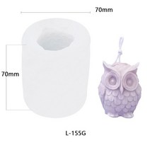 향초만들기3D 올빼미 촛불 금형 실리콘 곰 팡이 만들기 DIY 수 제 지 석고 왁 스 도구 용품, 02 Owl-A-L