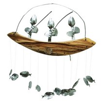 관상어 용품 DropShipping-낚시 남자 바람 차임 숟가락 물고기 조각 실내 야외 가정 장식 걸이식 선물, 연노랑, 03 3