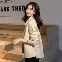 Makone 봄 가을 카라넥 긴팔 숏기장 자켓 점퍼